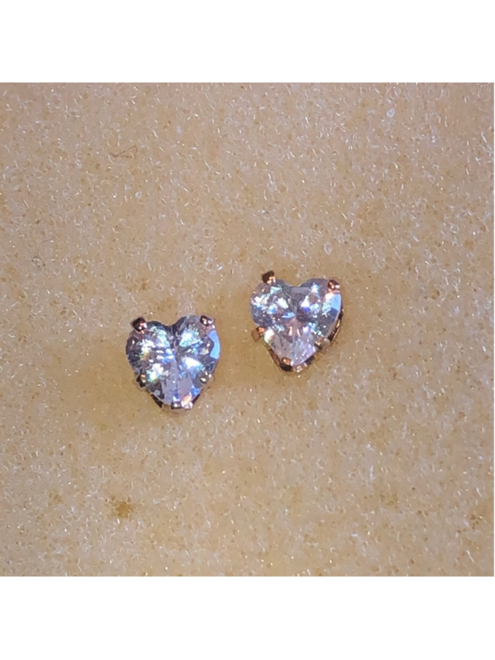 Gold Plated Sterling Silver L 925 Heart Dainty Stud Earrings